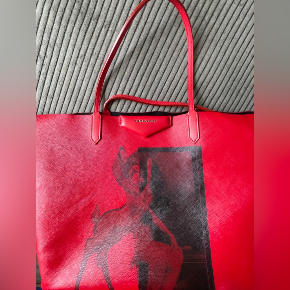 Givenchy Red Bambi Print Coated Canvas And Leathe… - image 8